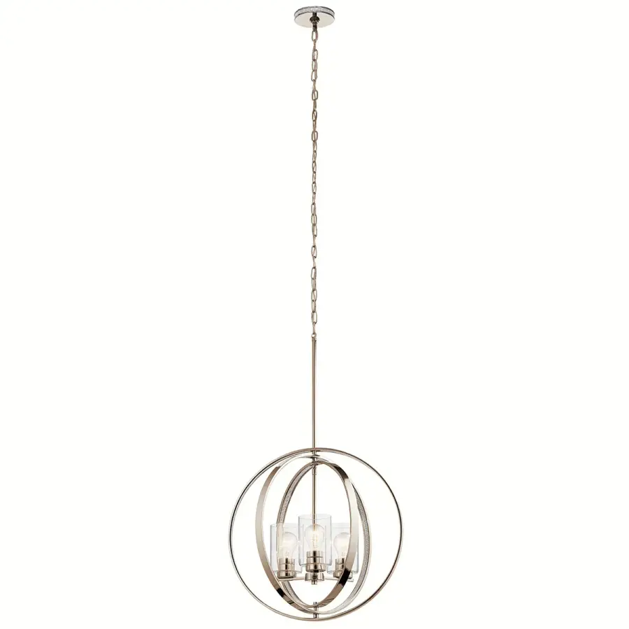 Angelica 3-Light Pendant in Polished Nickel - Image 1