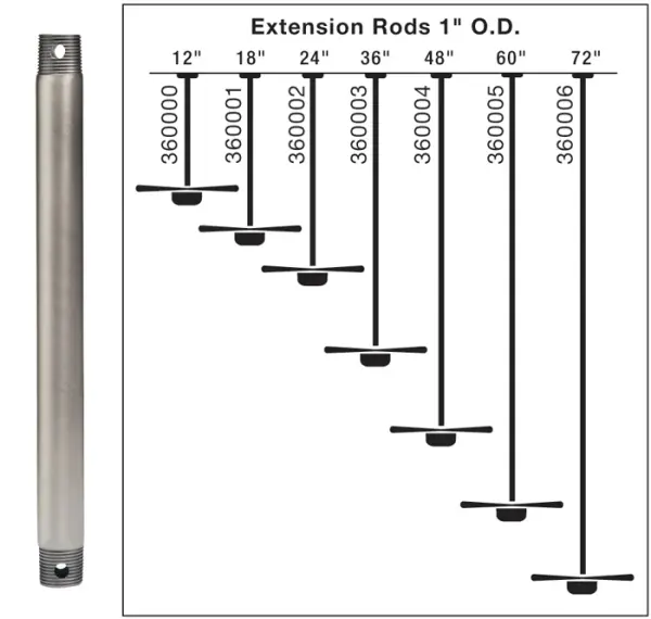 This 12-inch downrod provides the perfect extension for ceiling fans in rooms with higher ceilings, ensuring proper air circulation and clearance. The Antique Pewter finish adds a refined touch. - alternate view
