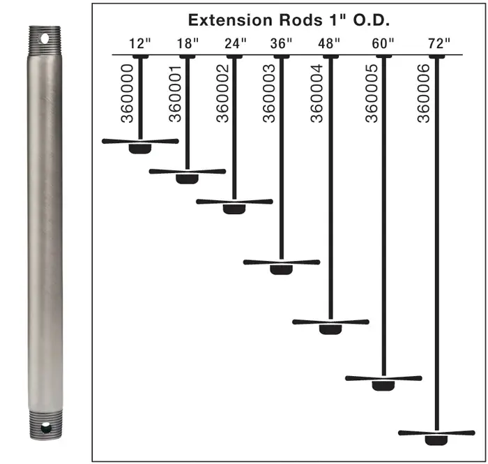 Accessory 12" Downrod in Antique Pewter - Image 2