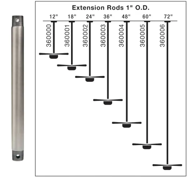 This 18-inch downrod provides the perfect extension for ceiling fans in rooms with higher ceilings, ensuring optimal air circulation and clearance. The Antique Pewter finish adds a refined touch to any fan installation. - alternate view