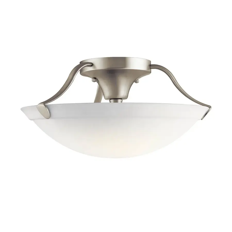 3-Light Semi-Flush Mount Ceiling Light in Brushed Nickel