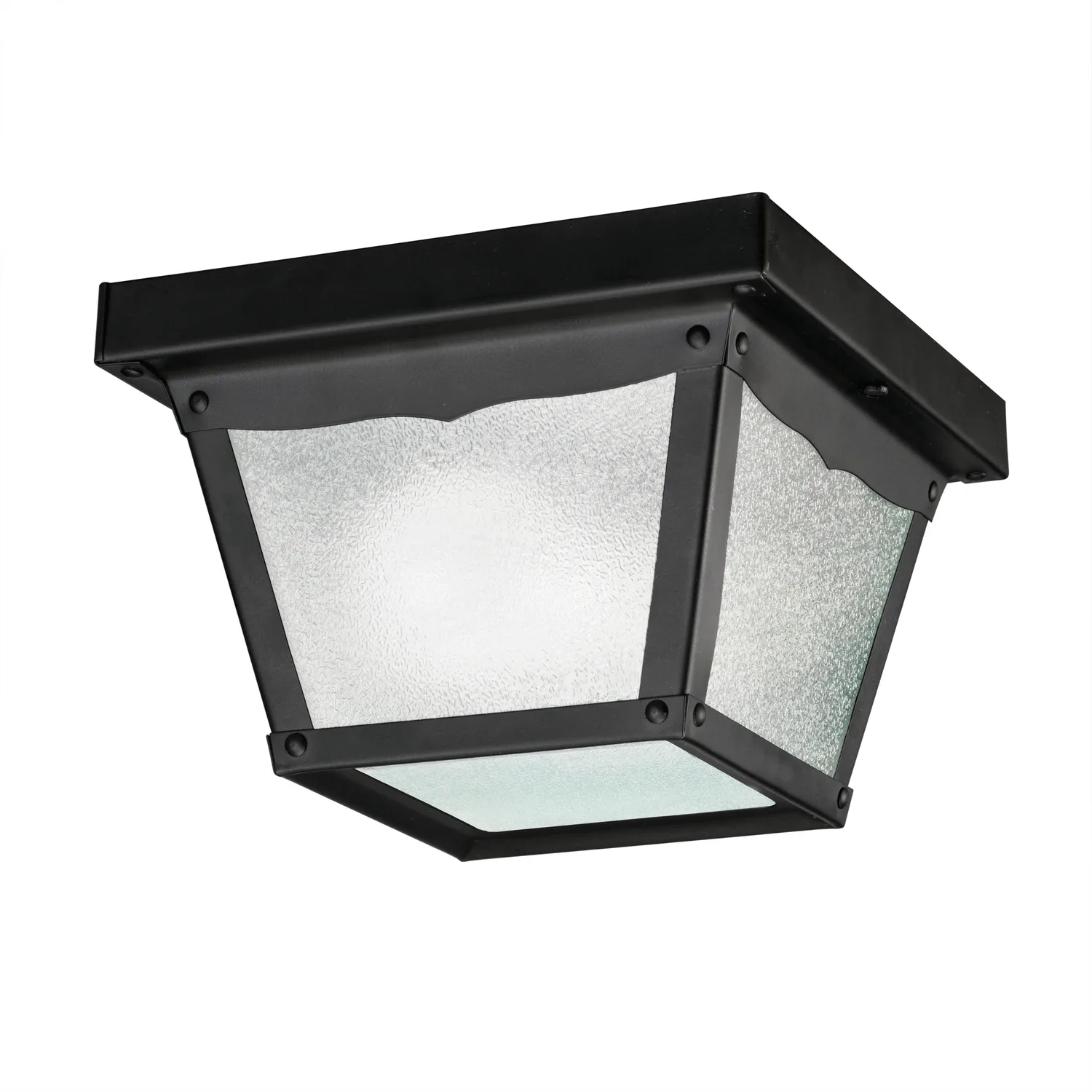 Outdoor Flush Mount Ceiling Light in Black
