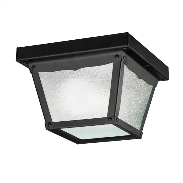 Outdoor Flush Mount Ceiling Light in Black