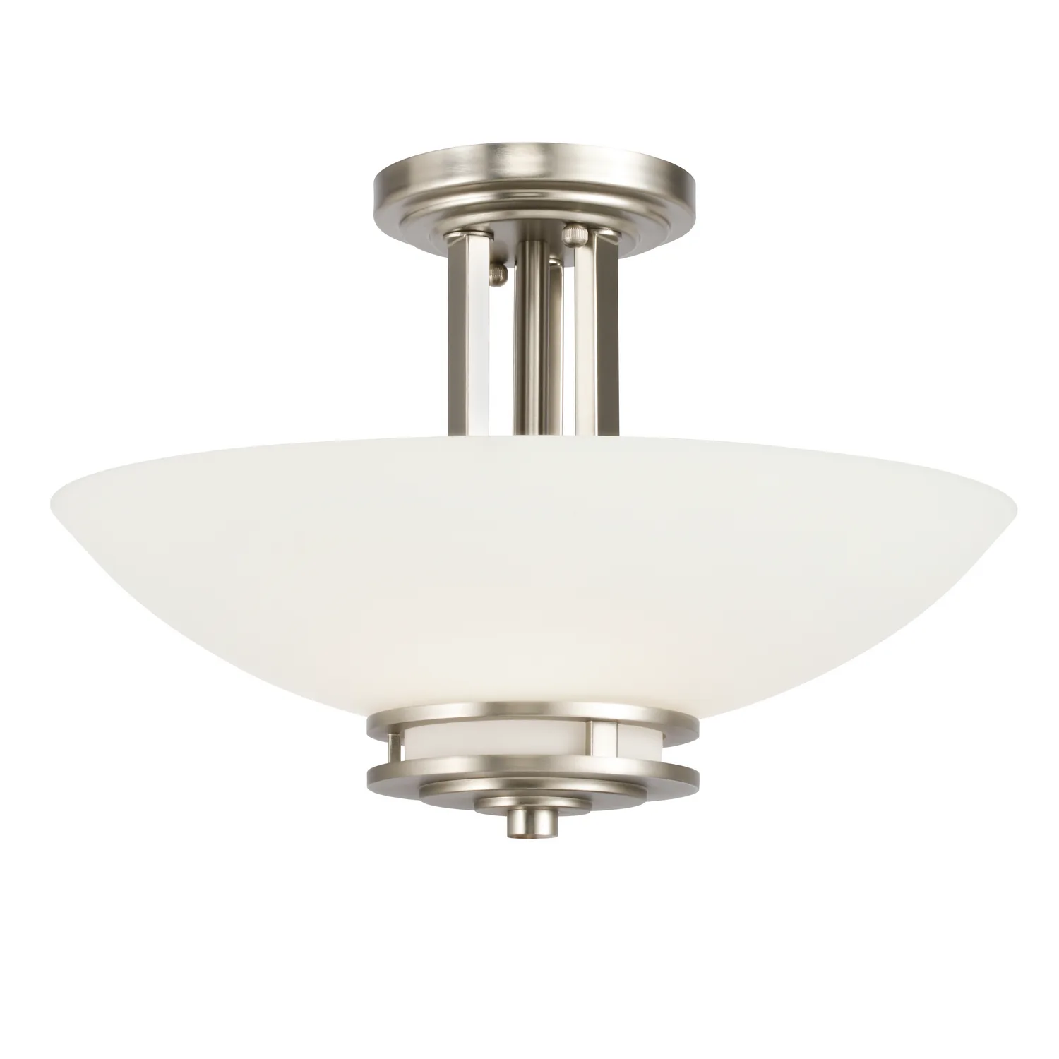 Hendrik Two Light Semi Flush Mount in Brushed Nickel