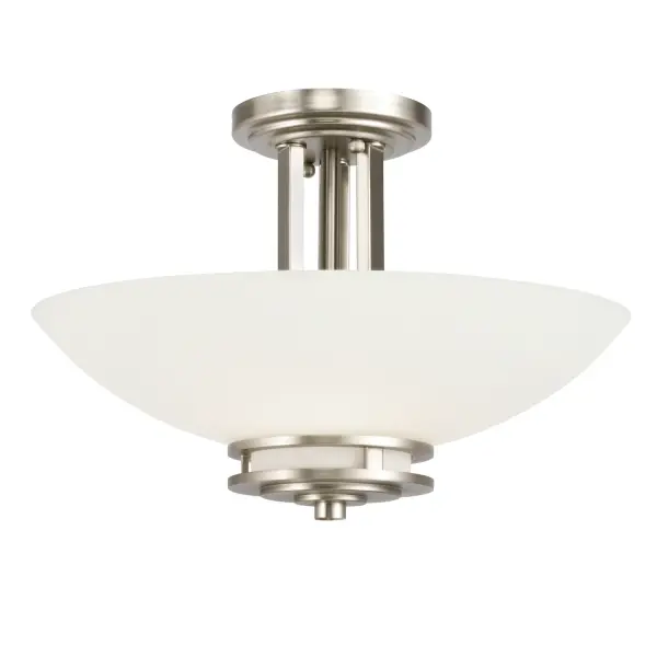 Hendrik Two Light Semi Flush Mount in Brushed Nickel