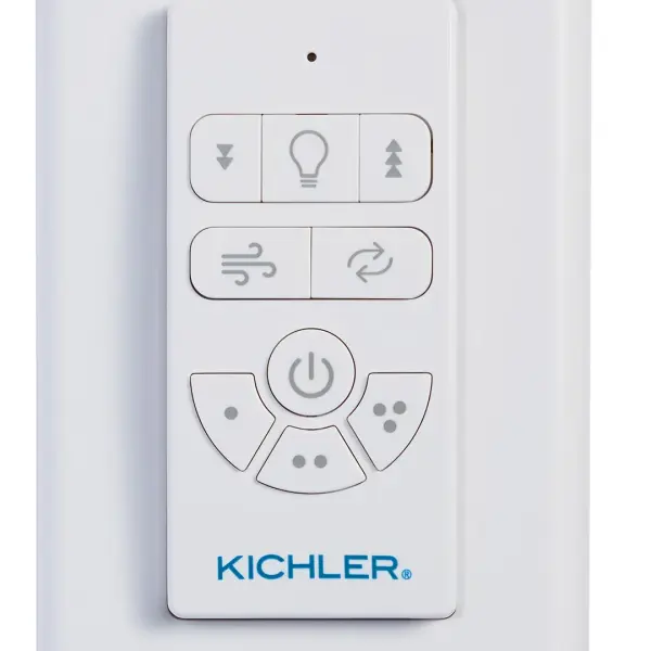 The AC Standard handheld remote offers complete control of your ceiling fan with dimming capability. Its compact design and intuitive interface make it easy to adjust fan speed and lighting from anywhere in the room. - alternate view