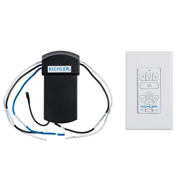 The AC Standard Wall Control System provides convenient wall-mounted control for AC ceiling fans with integrated dimming capability. Its clean white finish blends seamlessly with standard wall plates.