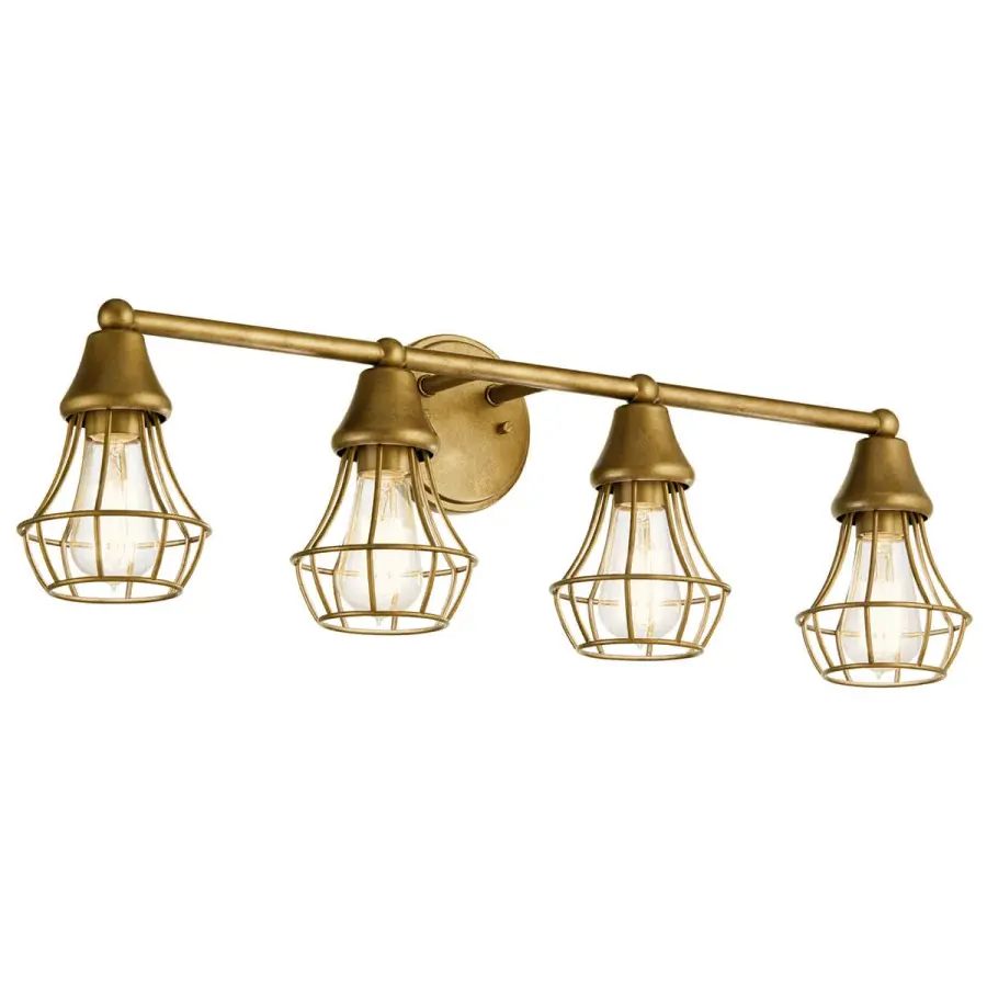Bayley 4-Light Vanity Light in Natural Brass - Image 1