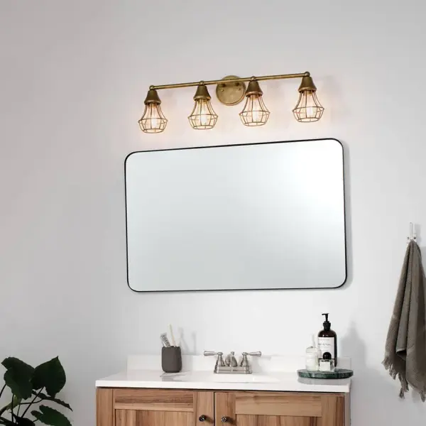Bayley 4-Light Vanity Light in Natural Brass - Image 4
