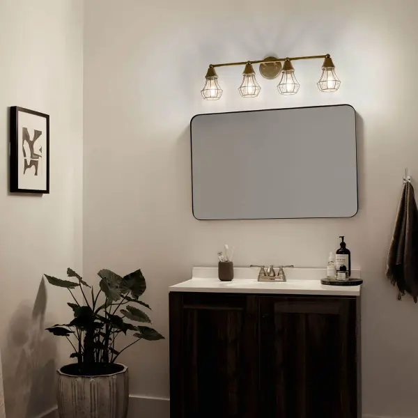 Bayley 4-Light Vanity Light in Natural Brass - Image 6