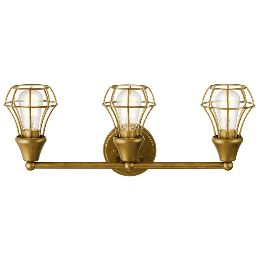 Bayley 3-Light Vanity Light in Natural Brass - Image 2
