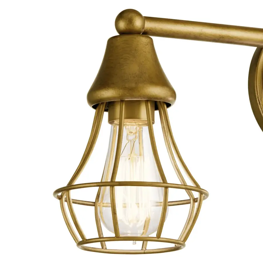 Bayley 3-Light Vanity Light in Natural Brass - Image 3