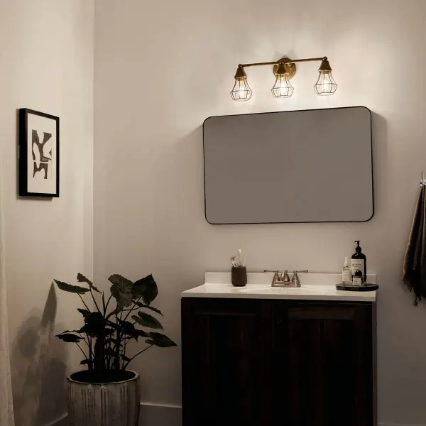Bayley 3-Light Vanity Light in Natural Brass - Image 6