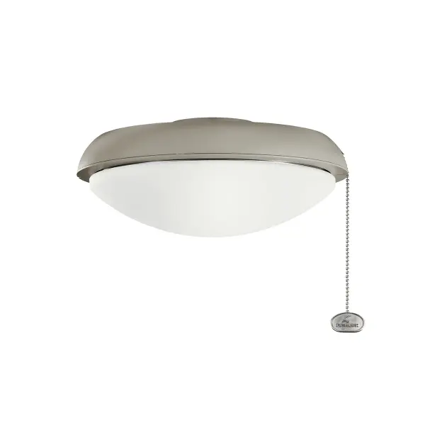 This compact fan light kit offers wet-rated durability with LED efficiency, perfect for adding illumination to existing ceiling fans in any room or covered outdoor space.