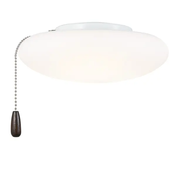 A sleek, modern light kit that adapts to any ceiling fan finish with its clean white diffuser. Features CCT selectable technology to switch between warm and cool light, plus full dimmability for customized ambiance.
