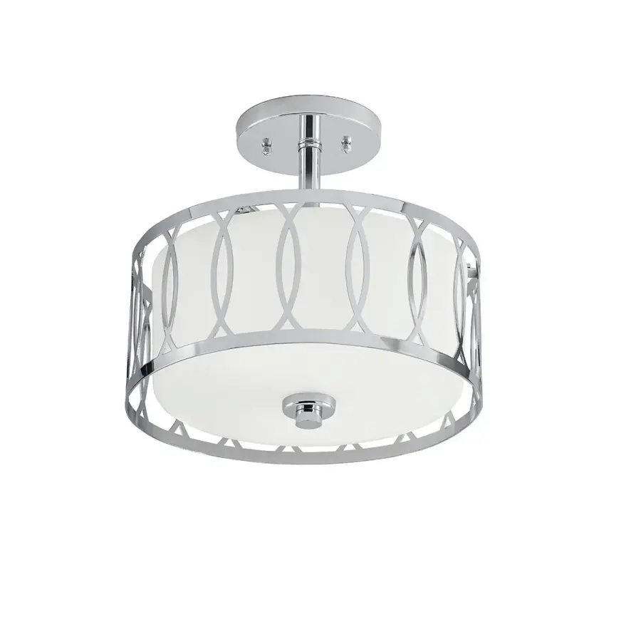 Chrome Semi-Flush Mount Ceiling Light - Image 1