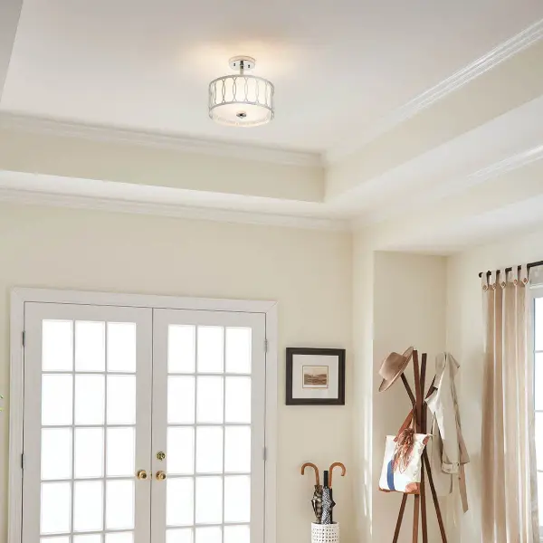 Chrome Semi-Flush Mount Ceiling Light - Image 3