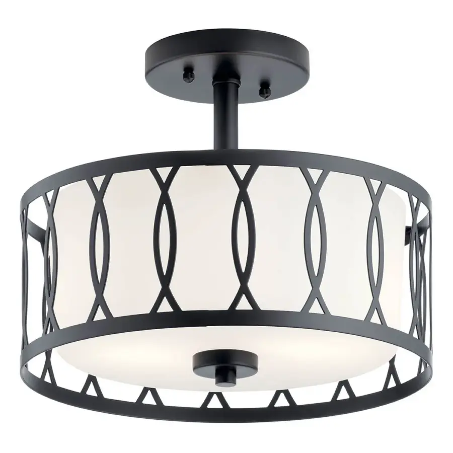 Chrome Semi-Flush Mount Ceiling Light - Image 1