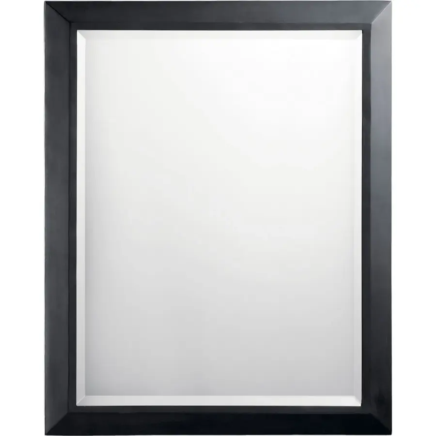 Modern Rectangular Mirror - Black Frame - Image 1