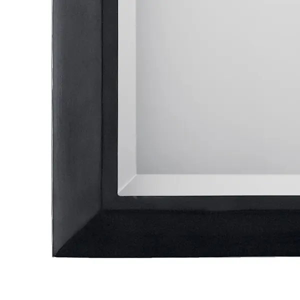This 24" x 30" rectangular mirror features a clean black metal frame that complements modern and contemporary interiors. Its medium size makes it ideal for bathrooms, bedrooms, and entryways. - alternate view