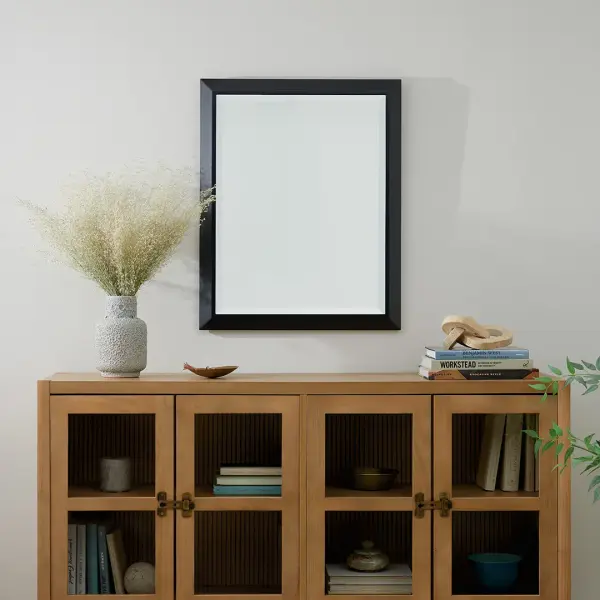Modern Rectangular Mirror - Black Frame - Image 3