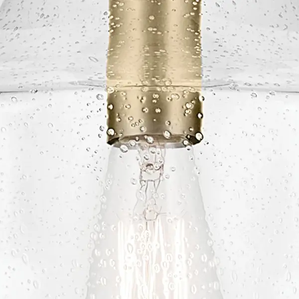 Everly Natural Brass Pendant with Clear Seeded Glass - Image 3
