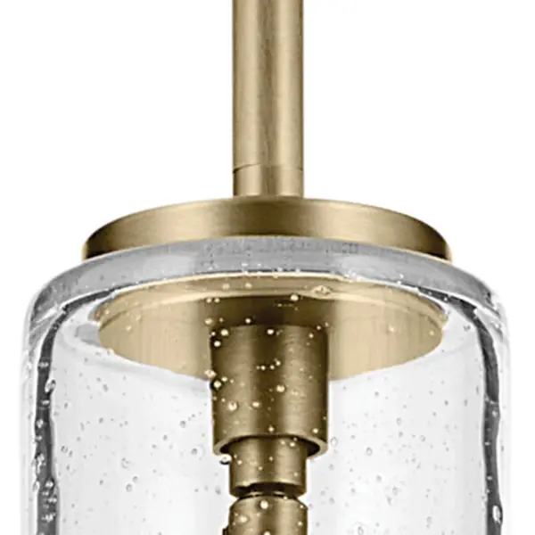 Everly Natural Brass Pendant with Clear Seeded Glass - Image 4