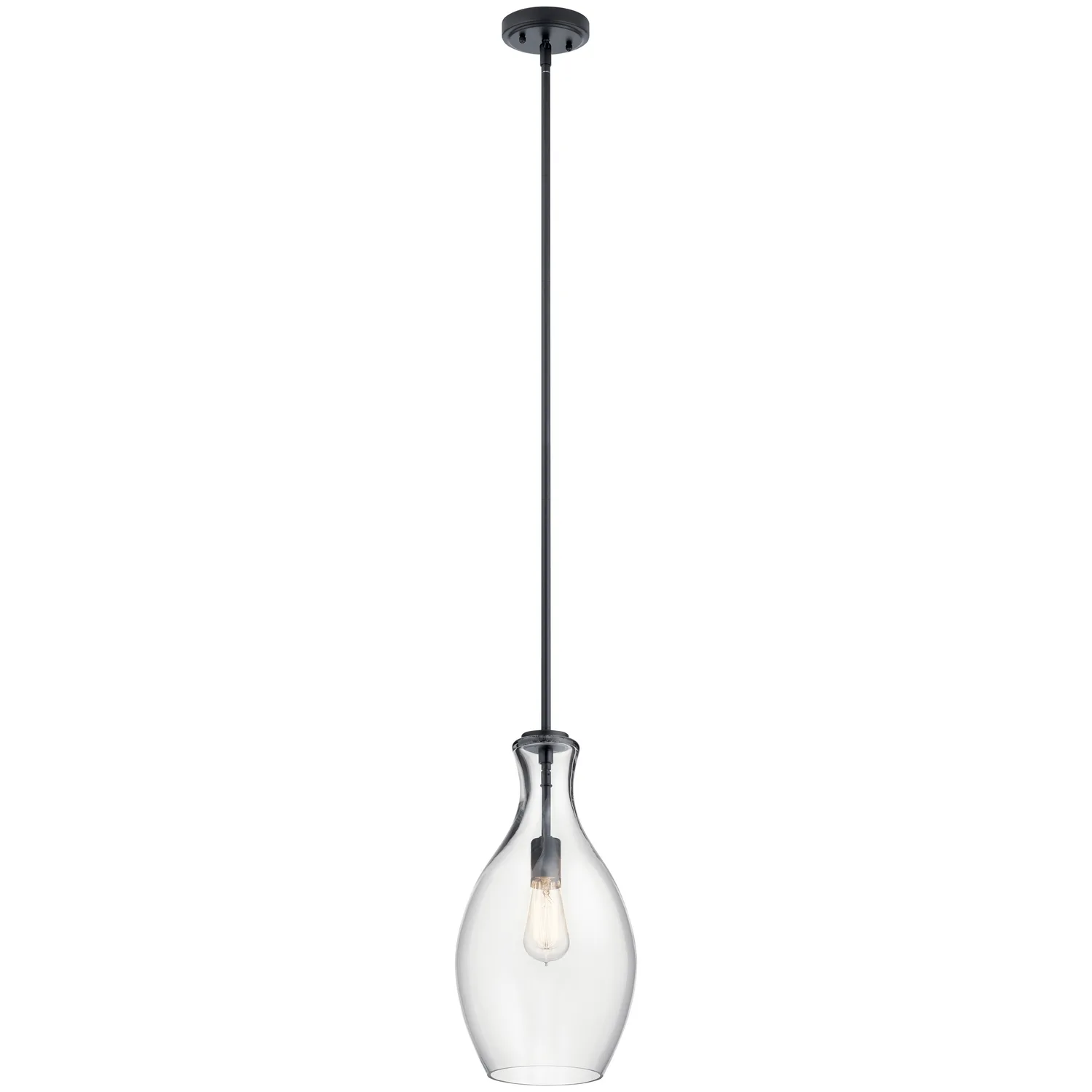Everly One Light Pendant in Black