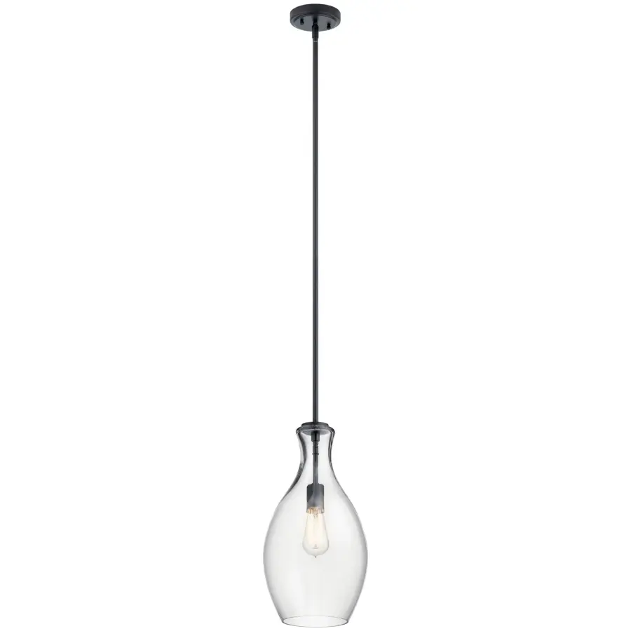 Everly One Light Pendant in Black