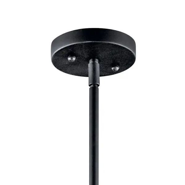 Black Fabric Drum Semi-Flush Mount Ceiling Light - Image 4