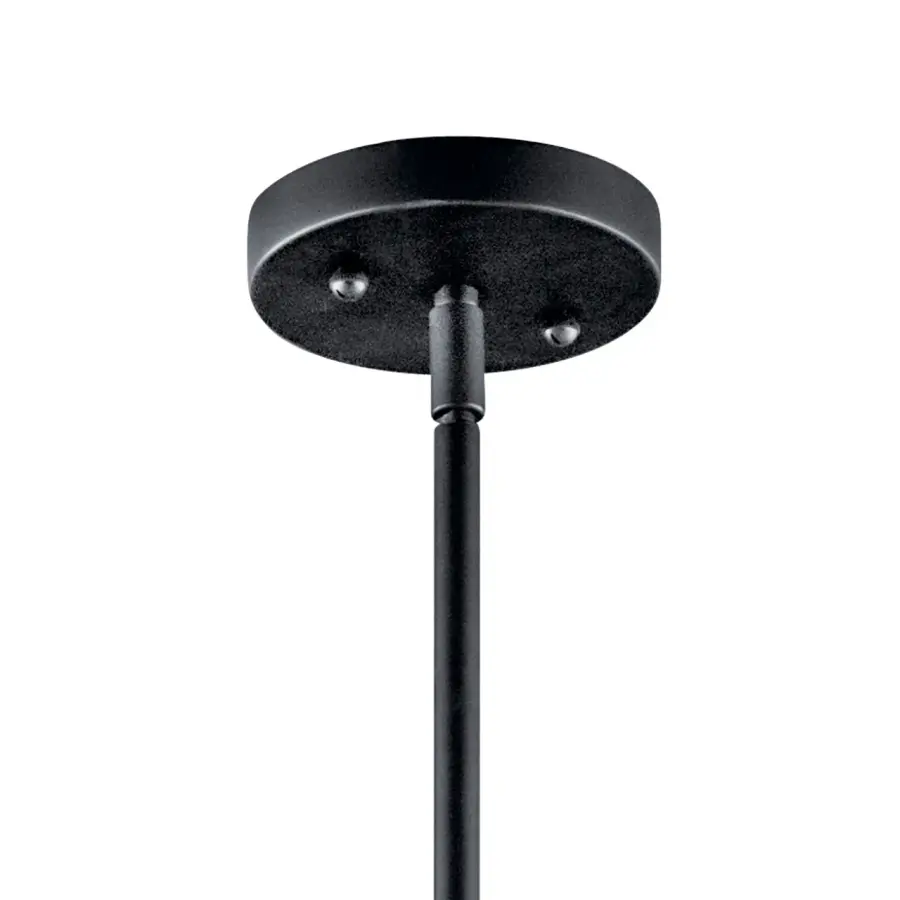 Black Fabric Drum Semi-Flush Mount Ceiling Light - Image 4