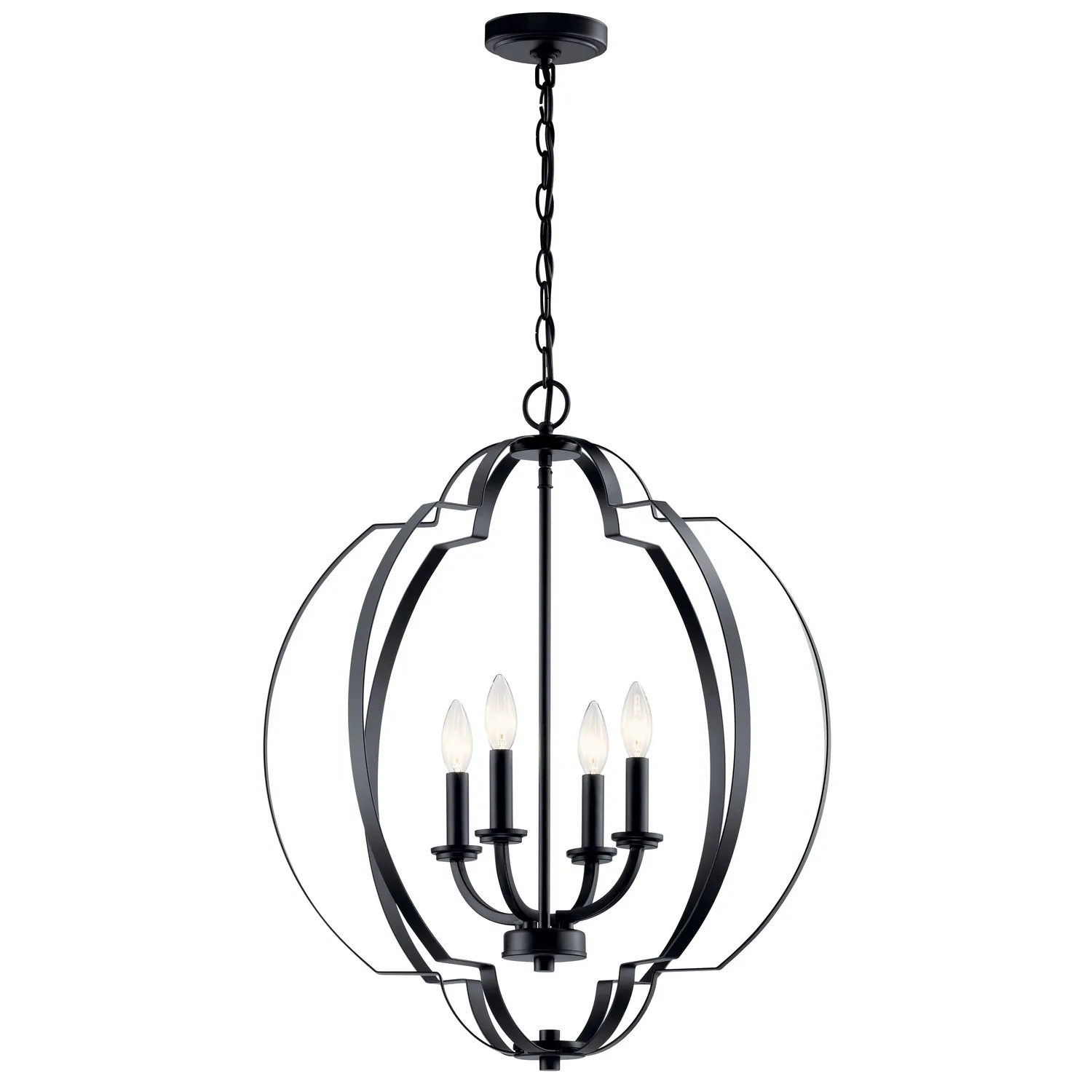 Voleta Four Light Foyer Pendant in Black