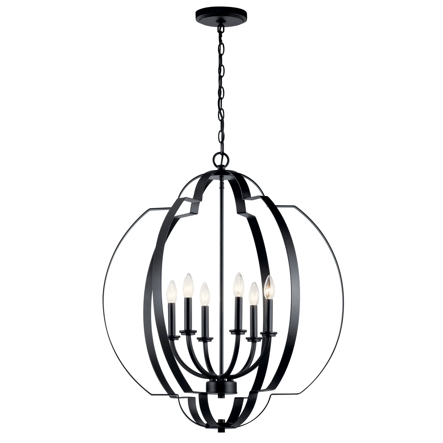 Voleta 6-Light Foyer Chandelier in Black