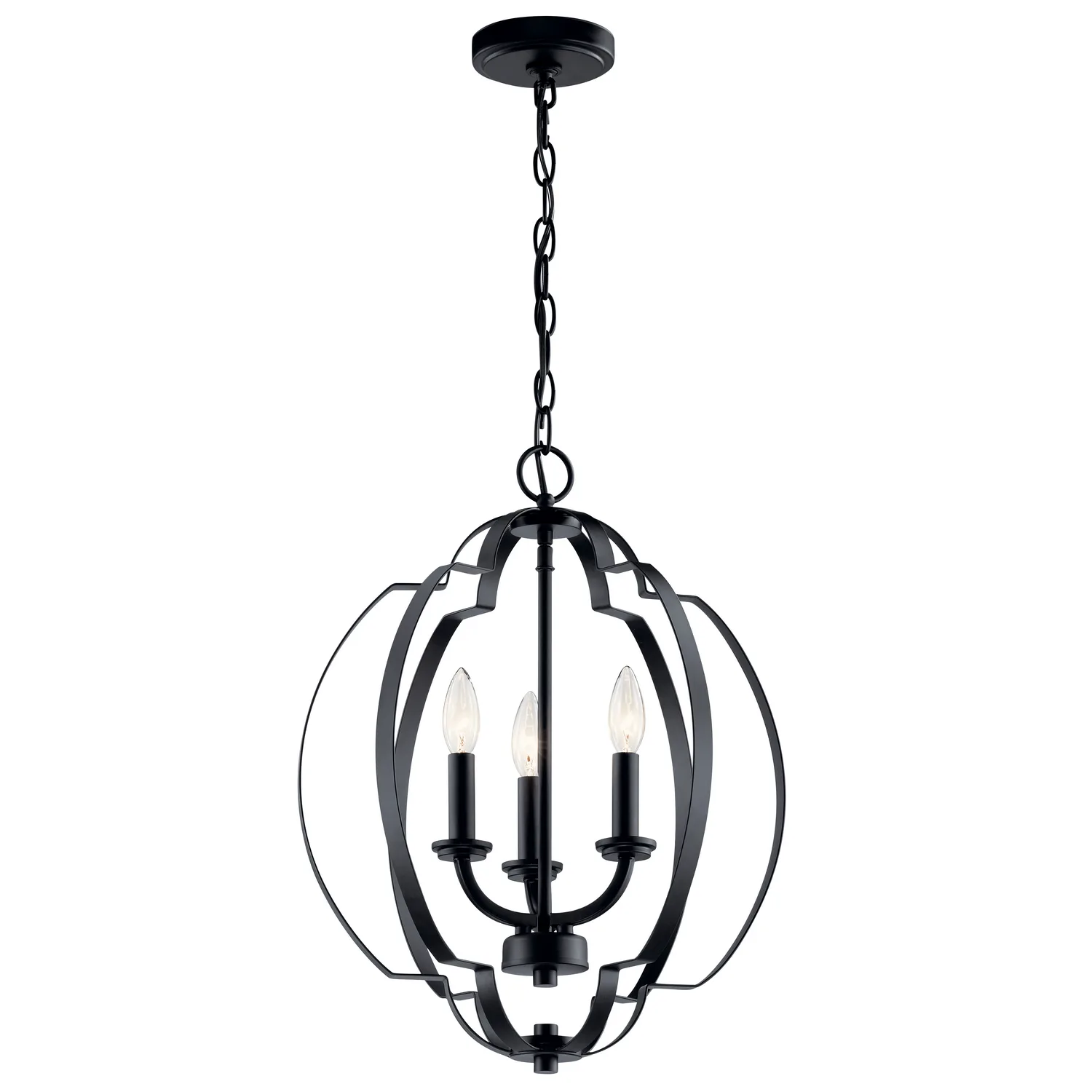 Voleta Three Light Pendant in Black
