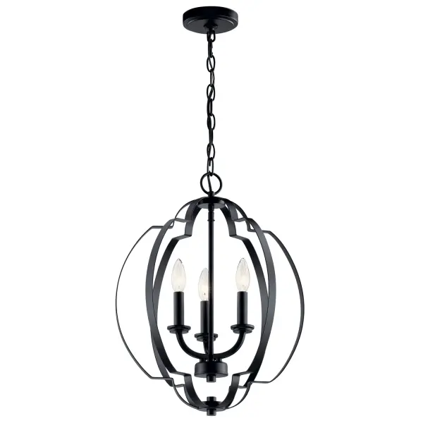 Voleta Three Light Pendant in Black