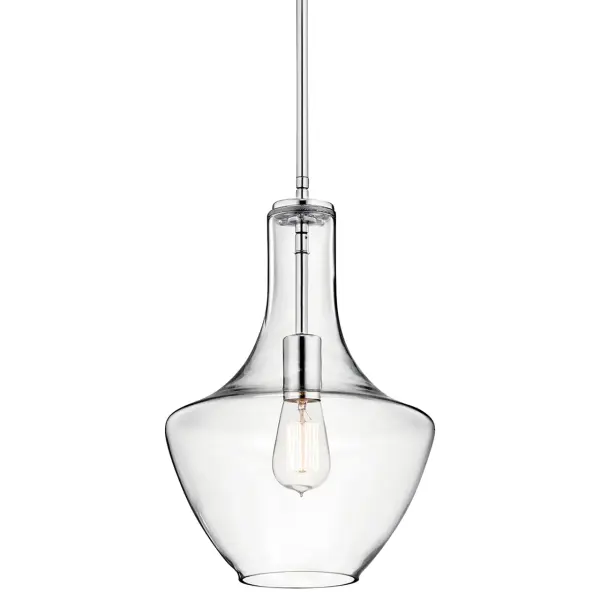 Everly Chrome Clear Glass Pendant - Image 1