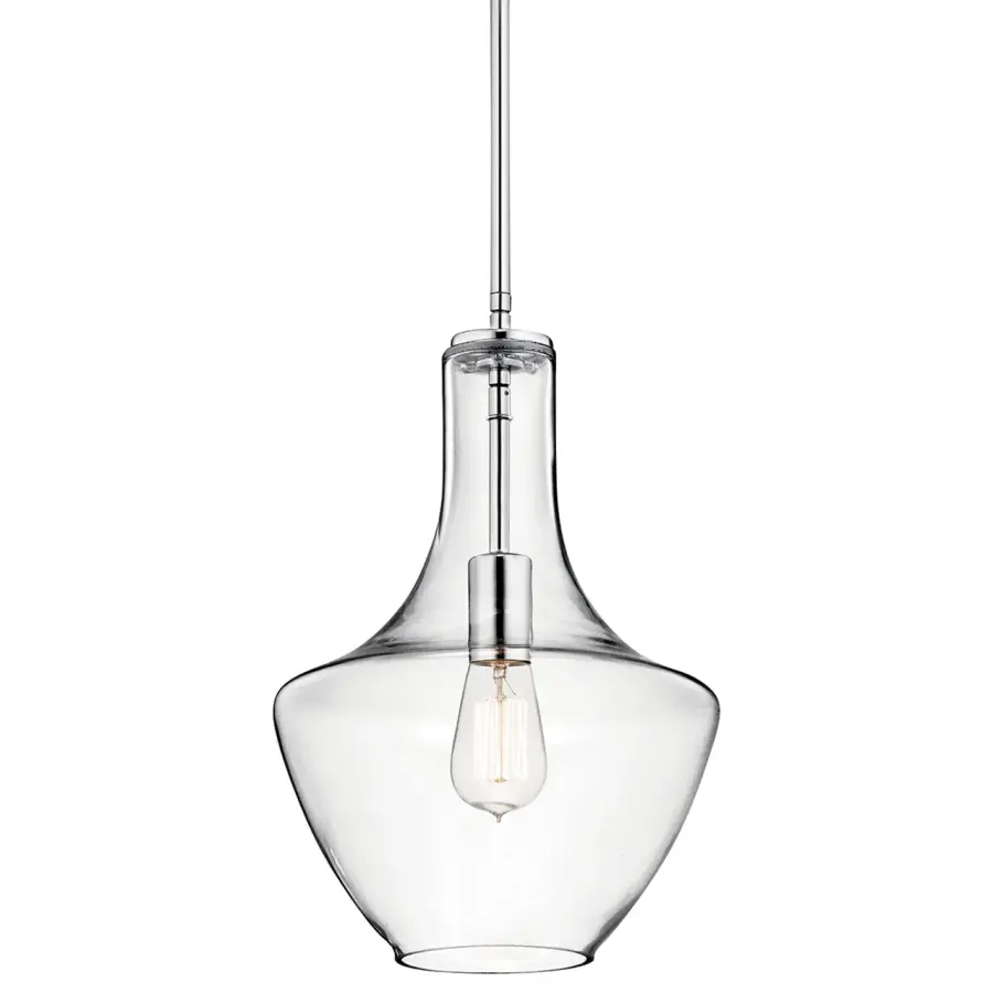 Everly Chrome Clear Glass Pendant - Image 1