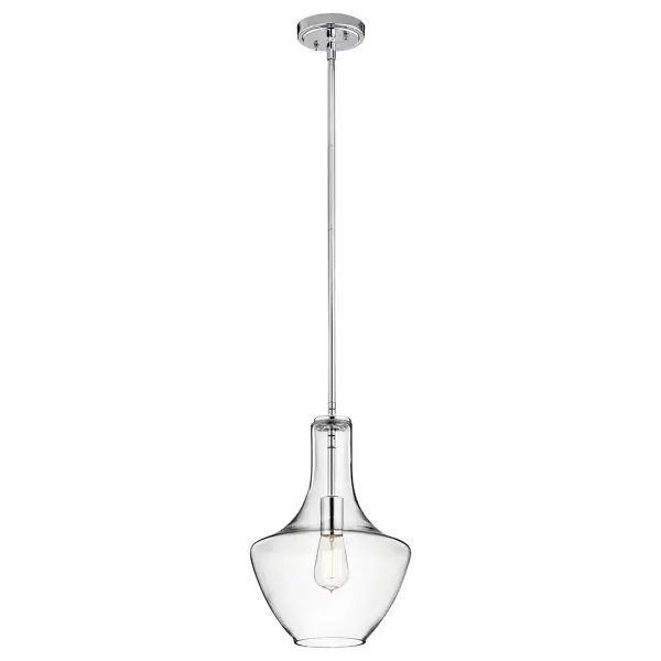 Everly Chrome Clear Glass Pendant - Image 2