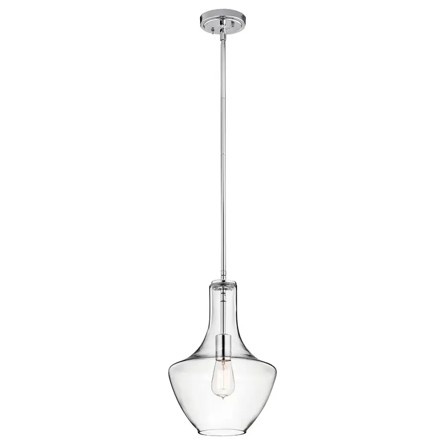 Everly Chrome Clear Glass Pendant - Image 2