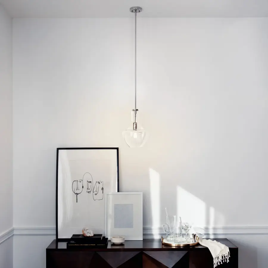 Everly Chrome Clear Glass Pendant - Image 4