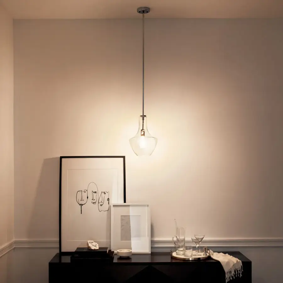 Everly Chrome Clear Glass Pendant - Image 6
