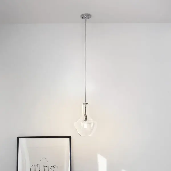 Everly Chrome Clear Glass Pendant - Image 7