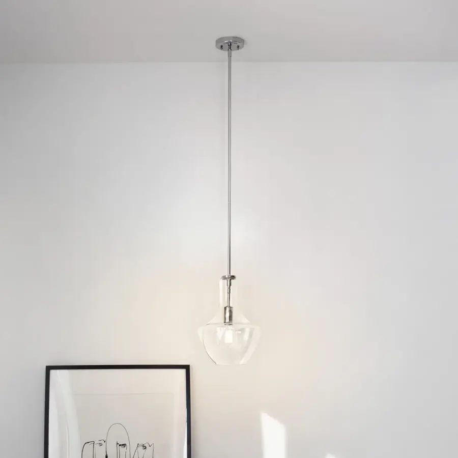 Everly Chrome Clear Glass Pendant - Image 7