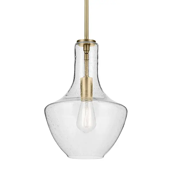 Everly 1-Light Pendant in Natural Brass - Image 1