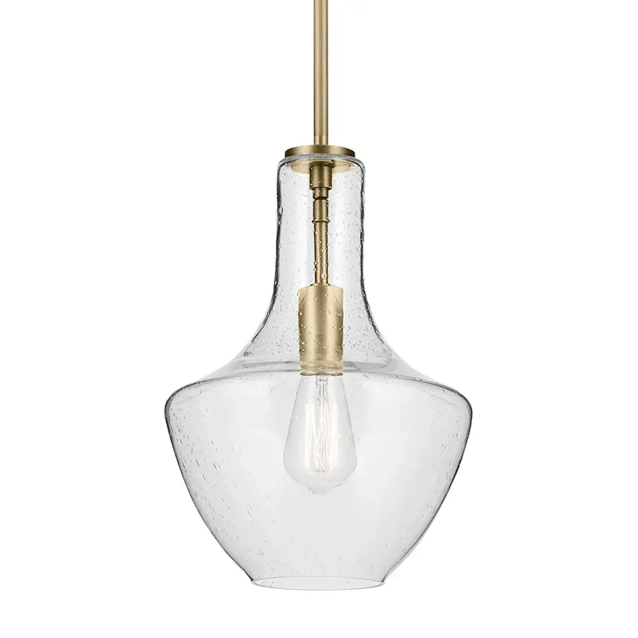 Everly 1-Light Pendant in Natural Brass - Image 1
