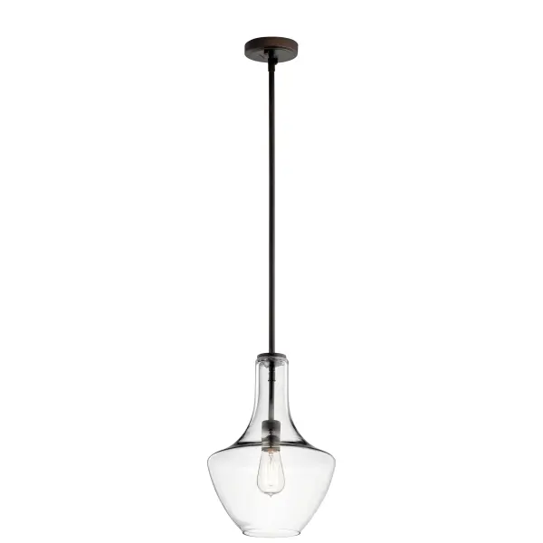 Everly 1-Light Pendant in Olde Bronze with Clear Glass - Image 1