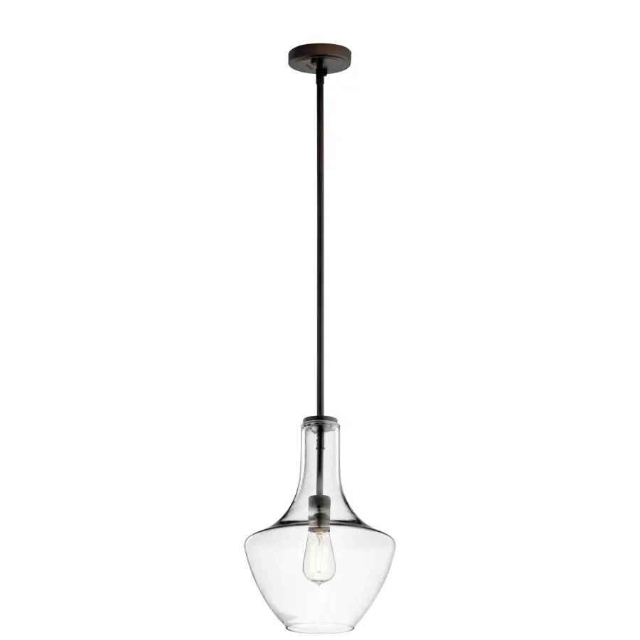 Everly 1-Light Pendant in Olde Bronze with Clear Glass - Image 1