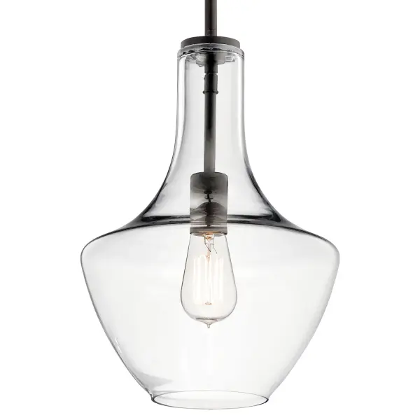 Everly 1-Light Pendant in Olde Bronze with Clear Glass - Image 2