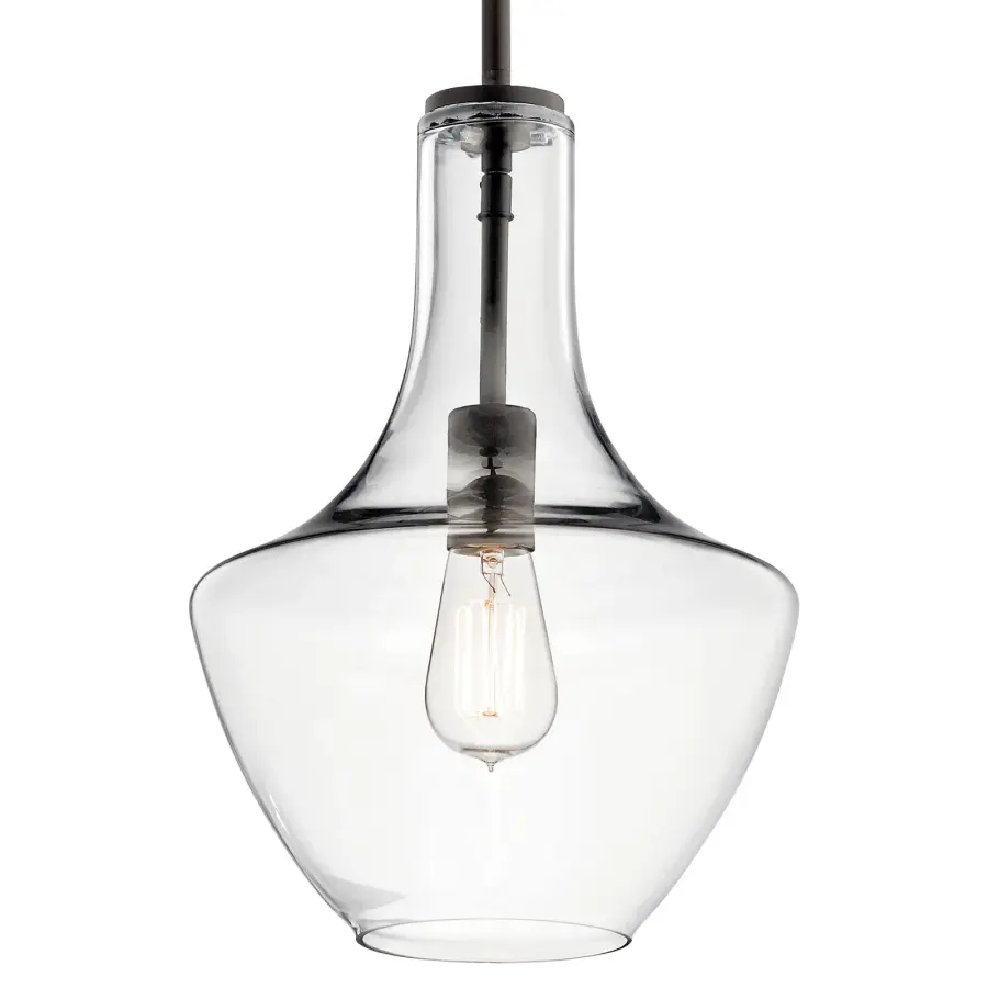 Everly 1-Light Pendant in Olde Bronze with Clear Glass - Image 2