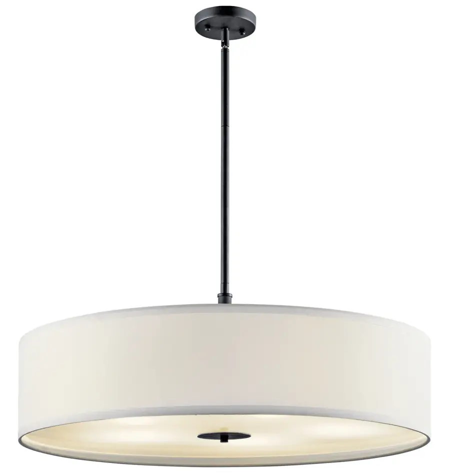 Five Light Drum Pendant in Black